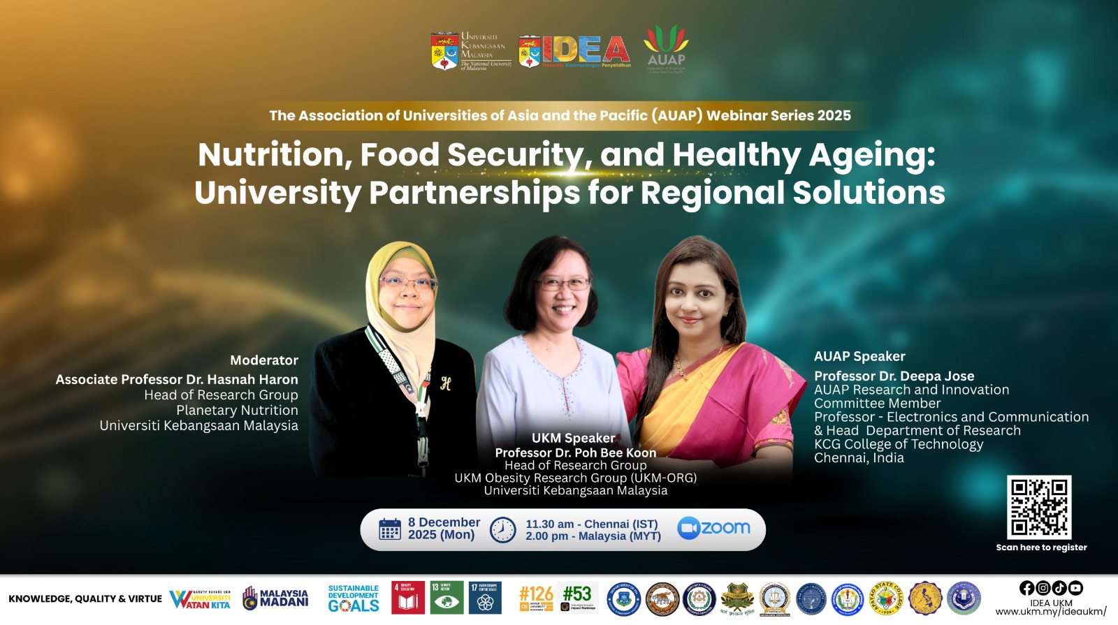 Prof. Dr. Deepa Jose, Head-Research from KCG College of Technology delivered a talk at the AUAP Webinar Series 2025